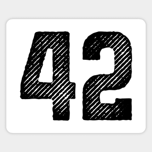 Rough Number 42 Magnet